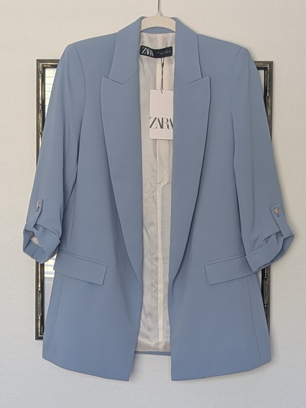 Zara Light Blue Women's Tailored Blazer